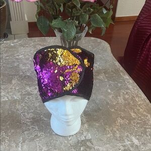 Sequin Headband in Purple and Gold